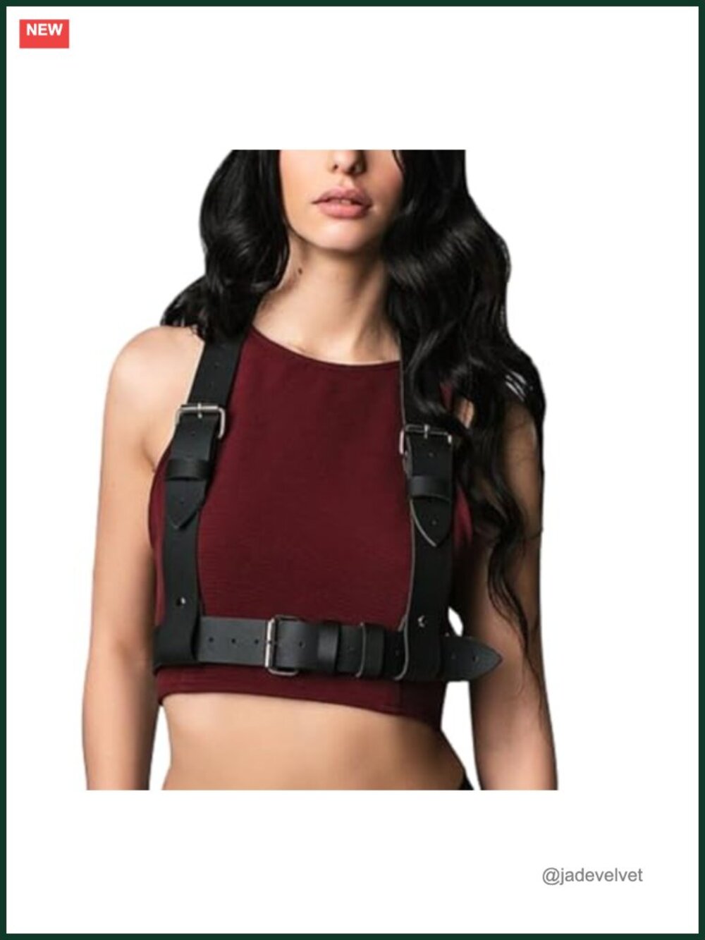 Faux Leather Punk Waist Belt Body Chain Harness Adjustable Corset